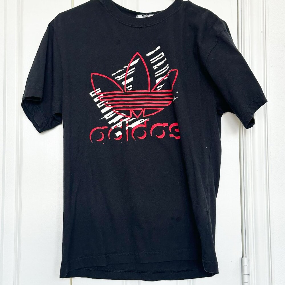 Men's Black and Red Adidas Shirt